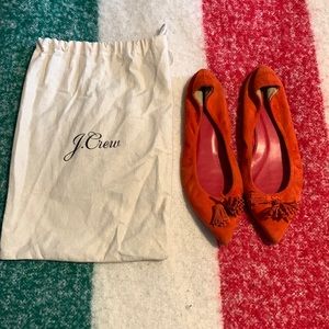 Jcrew sz. 9 suede poppy/orange flats